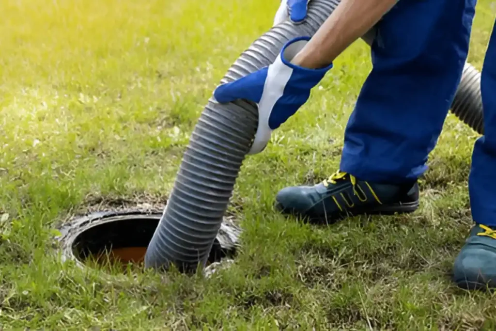 worker doing Clogged Drain Cleaning