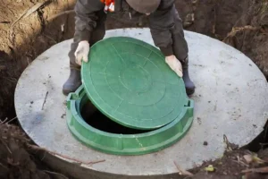 manually checking septic tank