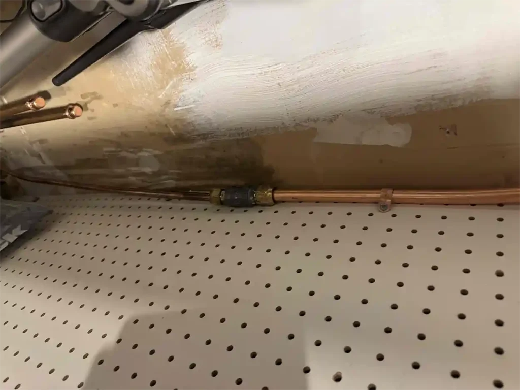 gas line installed to replace leaking soffit pipe