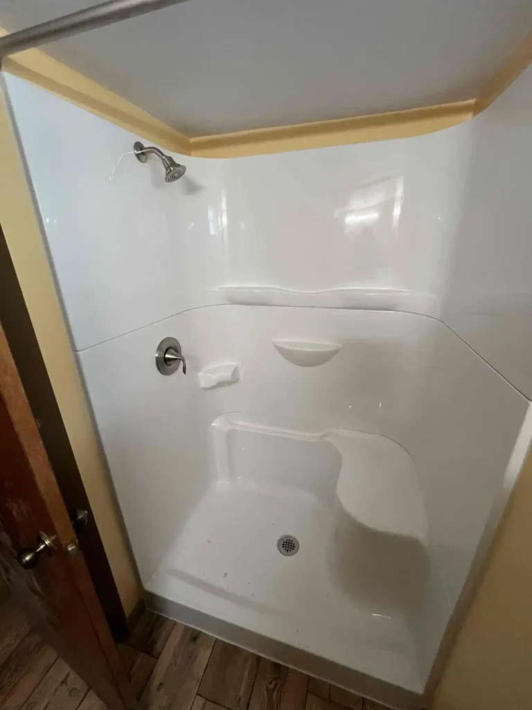 basement shower remodel with code-compliant